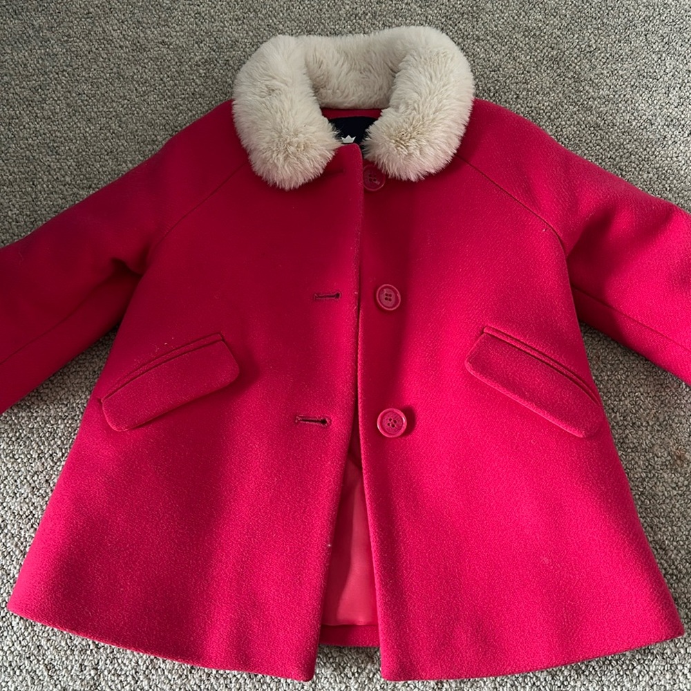 Jacadi wool hot pink pea coat